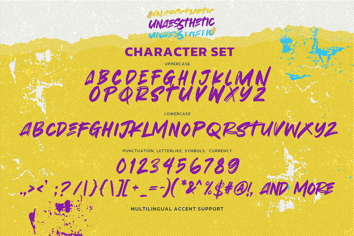 Unaessthetic - Rough Display Font, a Font by Gassstype (Photo 7 of 8)