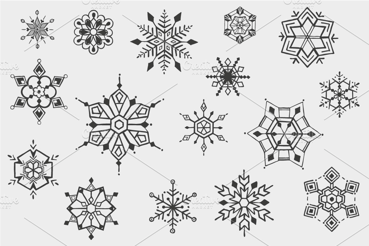 Snowflakes Set II, a Decorative Illustration by Solana (Photo 2 of 3)