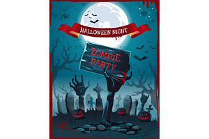 Halloween Night And Zombie Party