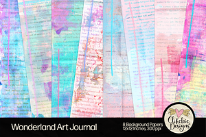 Wonderland Art Journal Backgrounds