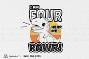 I Am Four SVG, 4th Birthday Dinosaur, an Object Graphic by Applied Arts (Thumbnail 2 of 4)