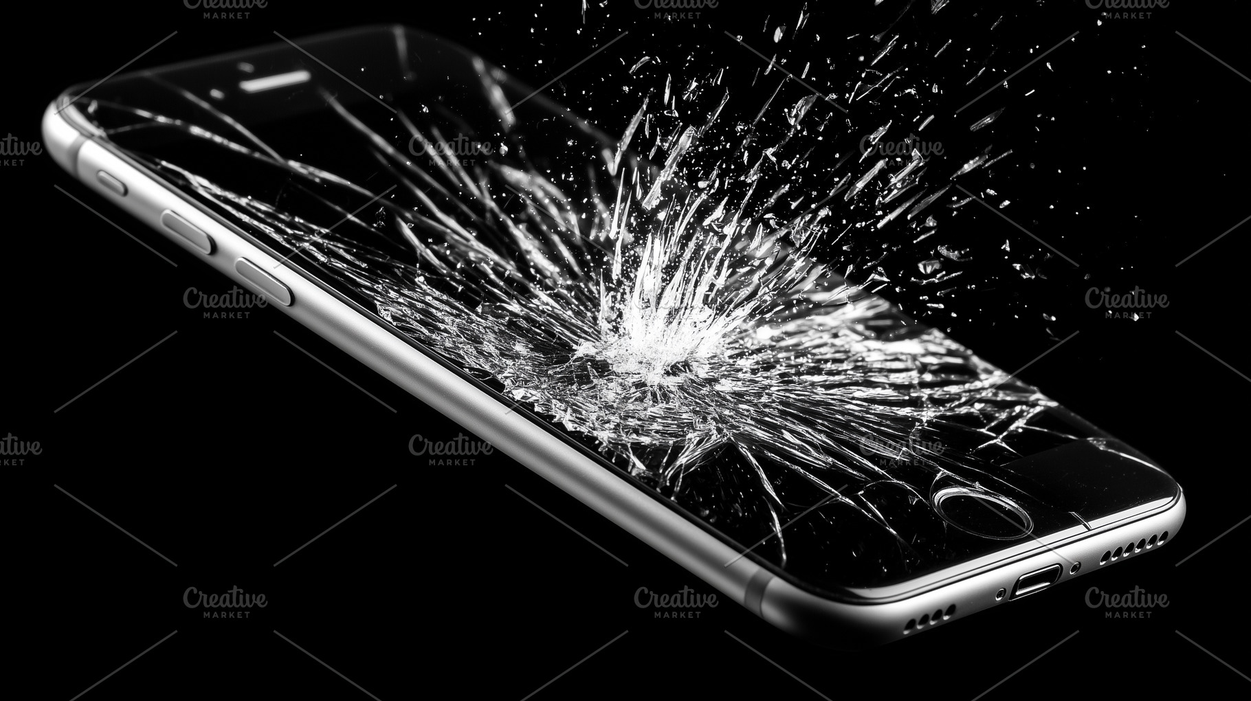 Smartphone with exploding shattered, a Technology Photo by MistyDay