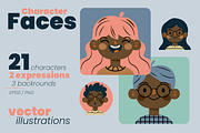 Character Faces Set, a Person Illustration by moja doodle (Thumbnail 1 of 7)