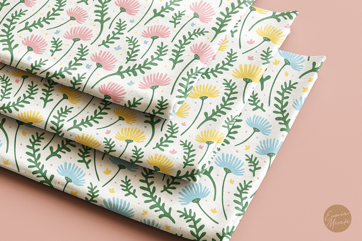 Simple Spring Pattern 01 - Floral, a Pattern Graphic by Euonia Meraki (Photo 3 of 10)