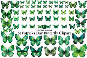 St Patricks Day Butterfly Clipart, an Illustration by Designworld