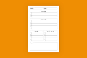 Daily Planner Logbook KDP Interior