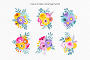 Vivid flowers clipart. Vector set., a Background Graphic by ElenKoss (Thumbnail 4 of 11)