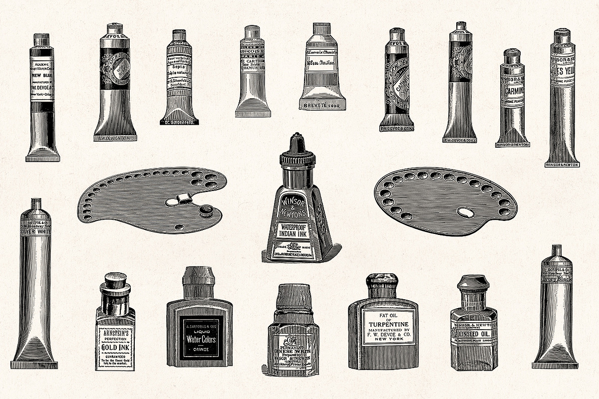 Art Supplies - Vintage Illustrations, an Illustration by Graphic Goods (Photo 6 of 11)