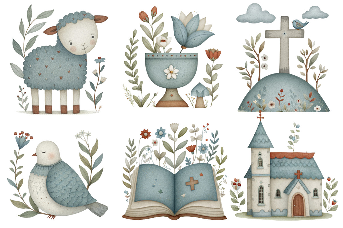 Cute Religious Easter Clipart, an Illustration by Designworld (Photo 2 of 5)