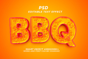 BBQ PSD 3d Editable Text Effect