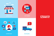 Online Shopping 12 banners set, a Work Illustration by Anttoniu (Thumbnail 4 of 4)
