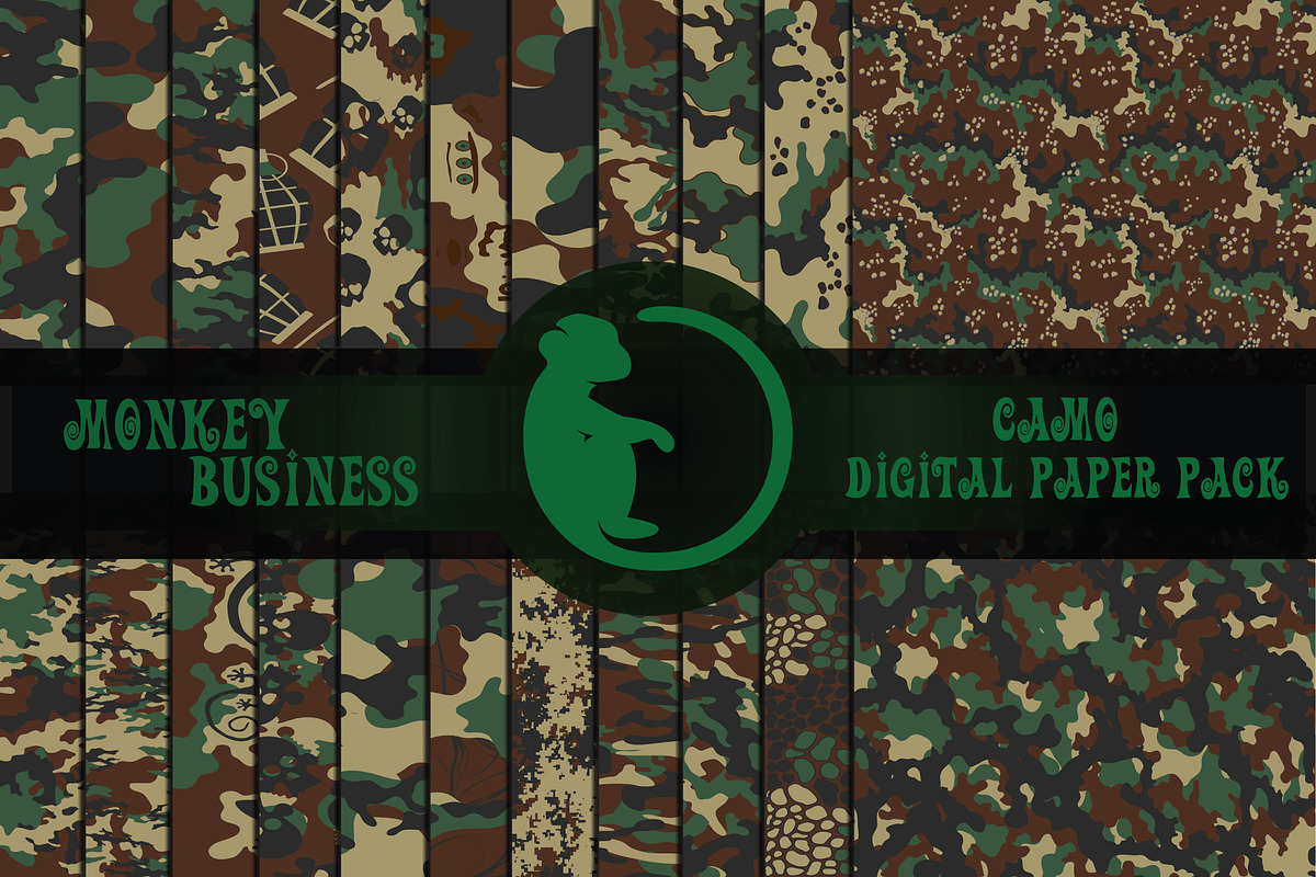 Army print,Camouflage digital papers, a Pattern Graphic by Monkey Business