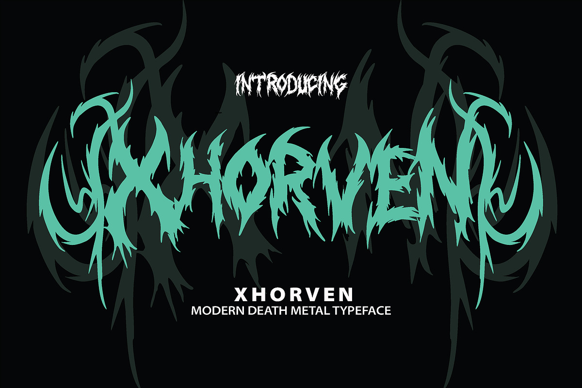 Xhorven - Death Metal Typeface, a Blackletter Font by Eltypesstudio (Photo 1 of 12)