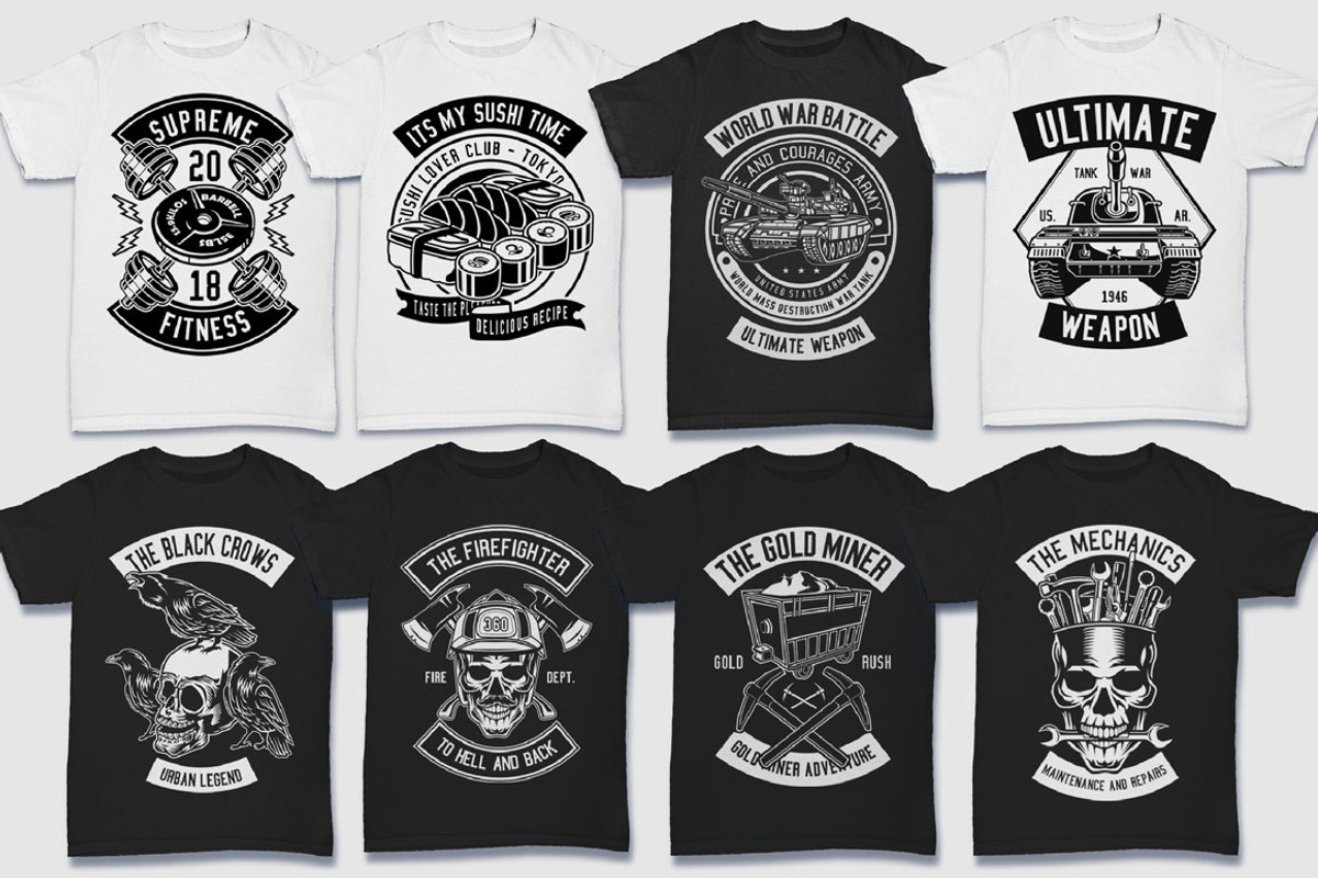 200 Vector Tshirt Designs ( B/W ), an Education Illustration by roach_graphic (Photo 24 of 27)