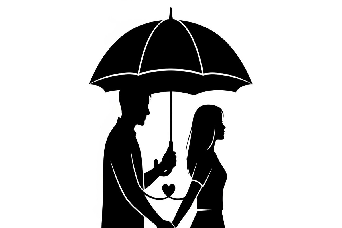 50 Couple Umbrella Silhouette Bundle, an Illustration by Designs_River (Photo 23 of 51)