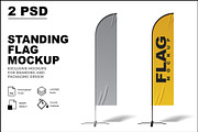 Standing Flag Mockup, a Product Mockup by mockupbuys (Thumbnail 1 of 6)