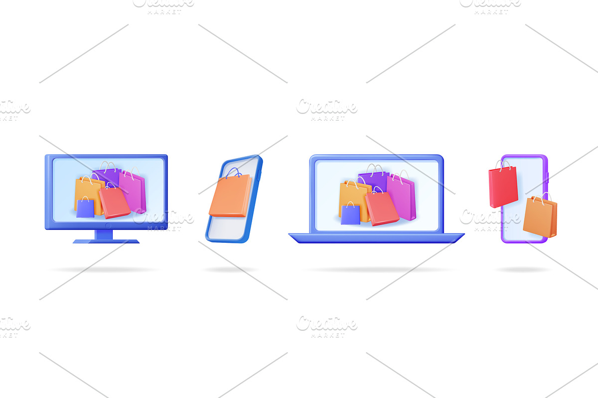 Online shopping application on, a Technology Illustration by Abscent
