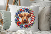 4th July Highland Cow Sublimation PN, a Seasonal Illustration by RobertsArt (Thumbnail 5 of 7)
