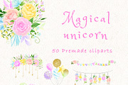 Magical unicorn clipart, an Illustration by heyiamalice (Thumbnail 3 of 12)