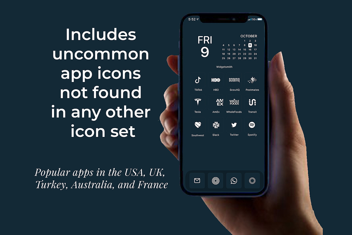 300 Dark Teal Minimal iOS Icon Pack, an Icon by A Good Design Studio (Photo 2 of 4)