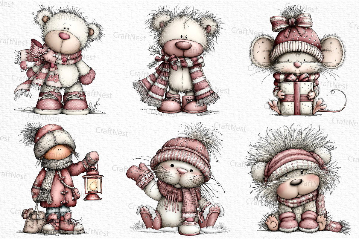 Whimsical Christmas Clipart, an Illustration by Craft Nest (Photo 5 of 6)