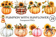 Autumn Pumpkin with Sunflower, an Illustration by Craft Nest (Thumbnail 1 of 5)