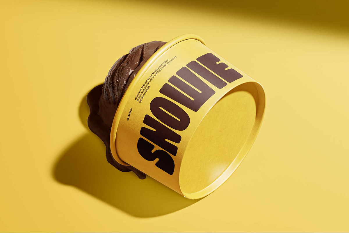 Ice Cream Cups Packaging Mockup, a Cups & Container Mockup by Creo.pt (Photo 6 of 6)
