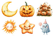 Watercolor Halloween Day Clipart, an Illustration by Daily.Designs (Thumbnail 4 of 5)