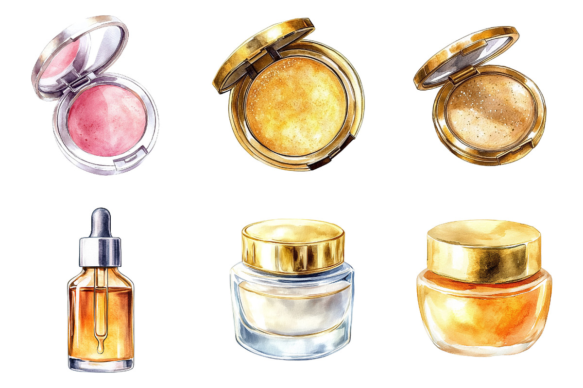Watercolor Cosmetics Clipart, a Graphic by CitraGraphics (Photo 3 of 4)