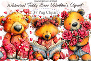 Whimsical Teddy Bear Valentine's Cli, an Illustration by designcity5 (Thumbnail 1 of 5)