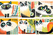 Scandi Folk Art Cat Illustrations, an Animal Illustration by PrintHaven Designs (Thumbnail 6 of 8)