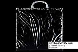 Dark plastic / aluminium bag mock-up