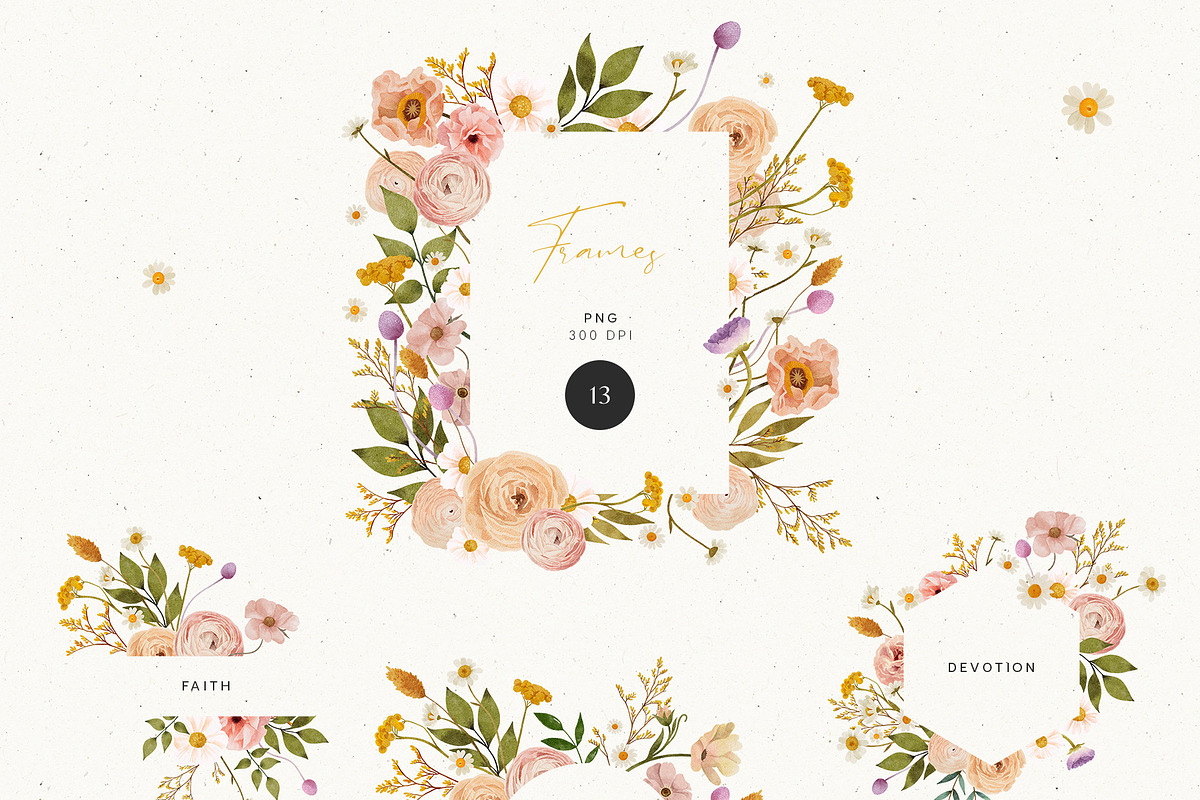 Bohemian Flower Collection, an Illustration by annartdreams (Photo 4 of 11)