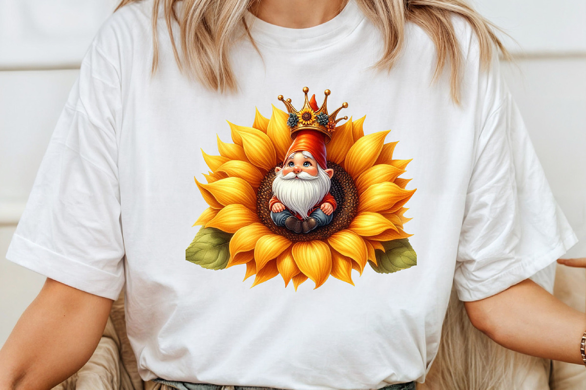 Gnome Sunflower Sublimation PNG, an Illustration by Pixels.Craft (Photo 7 of 7)