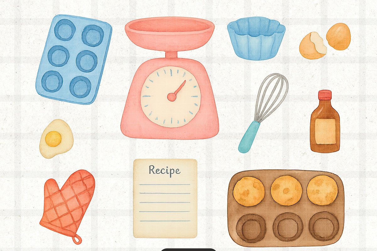 Cute Baking Tools, a Food Illustration by PaintPixelCo (Photo 2 of 15)