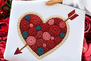 Yarn Crochet Valentine Heart Png, an Illustration by Craft Nest