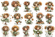 Whimsical Sunflower Fairy Clipart, an Illustration by OK Design (Thumbnail 3 of 6)