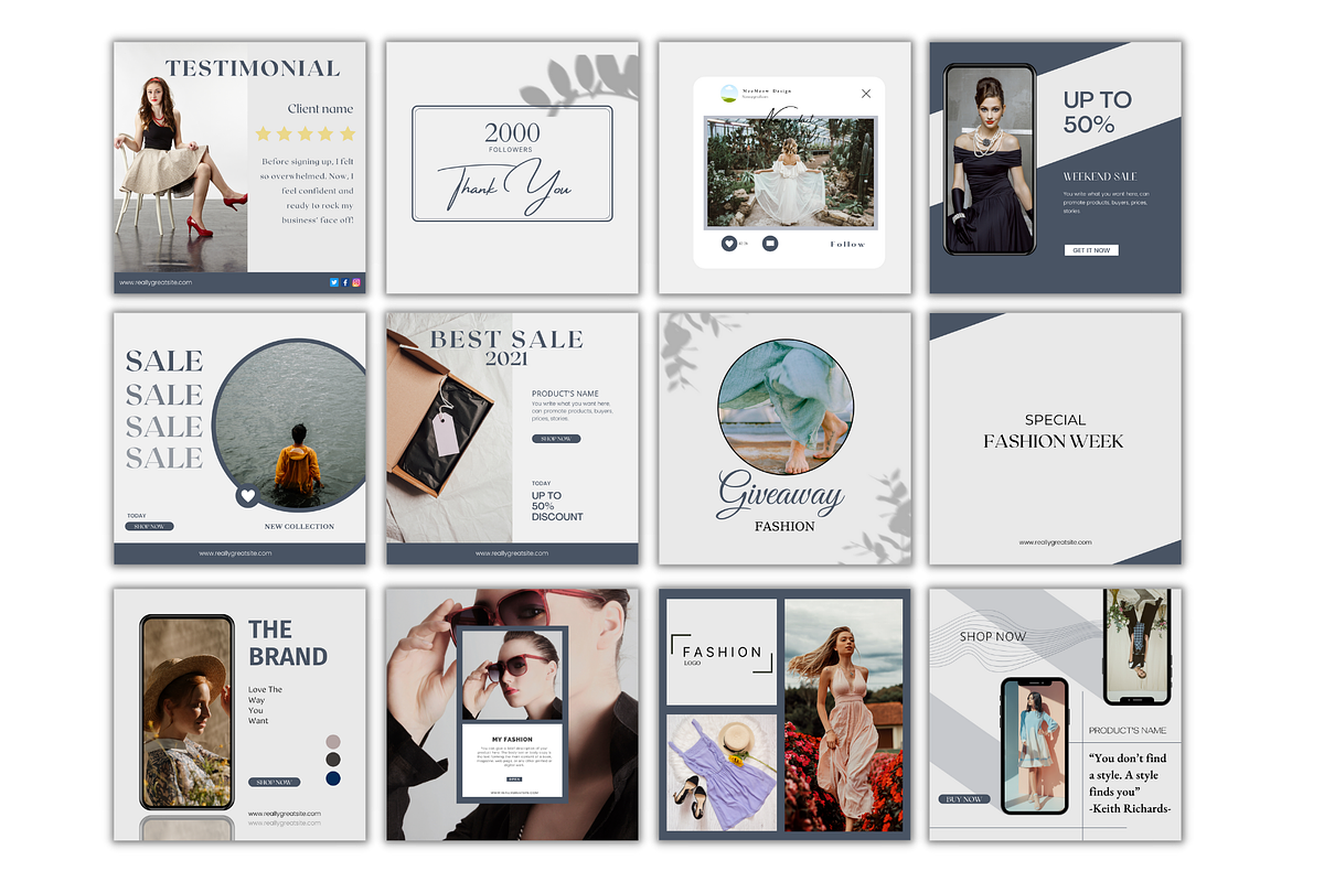 Fashion Social Media Pack, a Social Media Template by Meoww_Design (Photo 3 of 6)