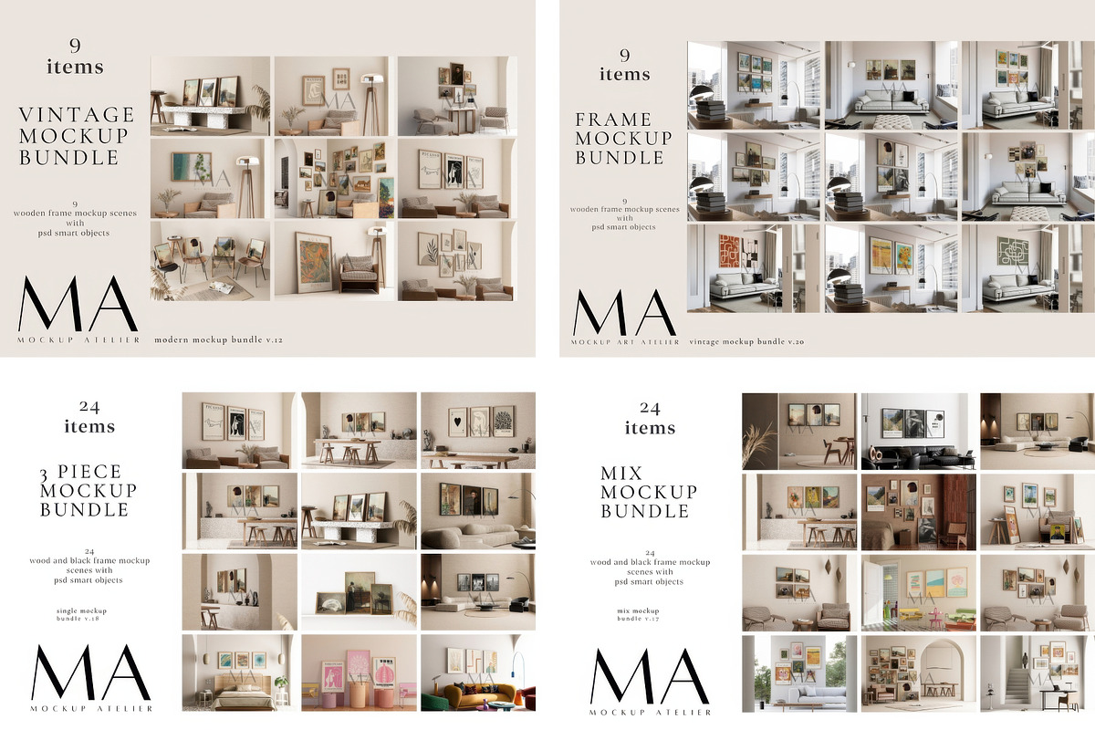 Mega Interior Frame Mockup Pack, a Household Mockup by Mockup Art Atelier (Photo 26 of 60)