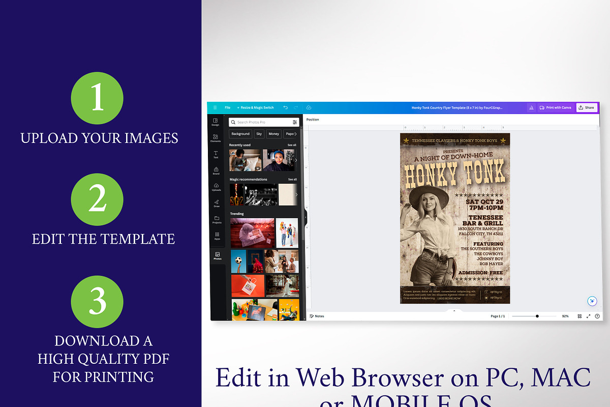 Honky Tonk Country Flyer Template preview 4