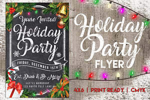 Chalk Holiday Party Flyer