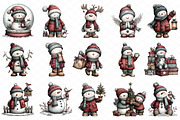 Whimsical Christmas Snowman Clipart, an Illustration by cherrydesign (Thumbnail 3 of 4)