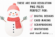 Watercolor Christmas Snowman Clipart, an Illustration by Libby Wishes (Thumbnail 7 of 7)