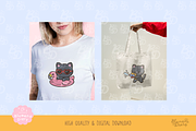 Pool Party Black Cat Clipart, an Animal Illustration by Blumensdiary (Thumbnail 4 of 6)