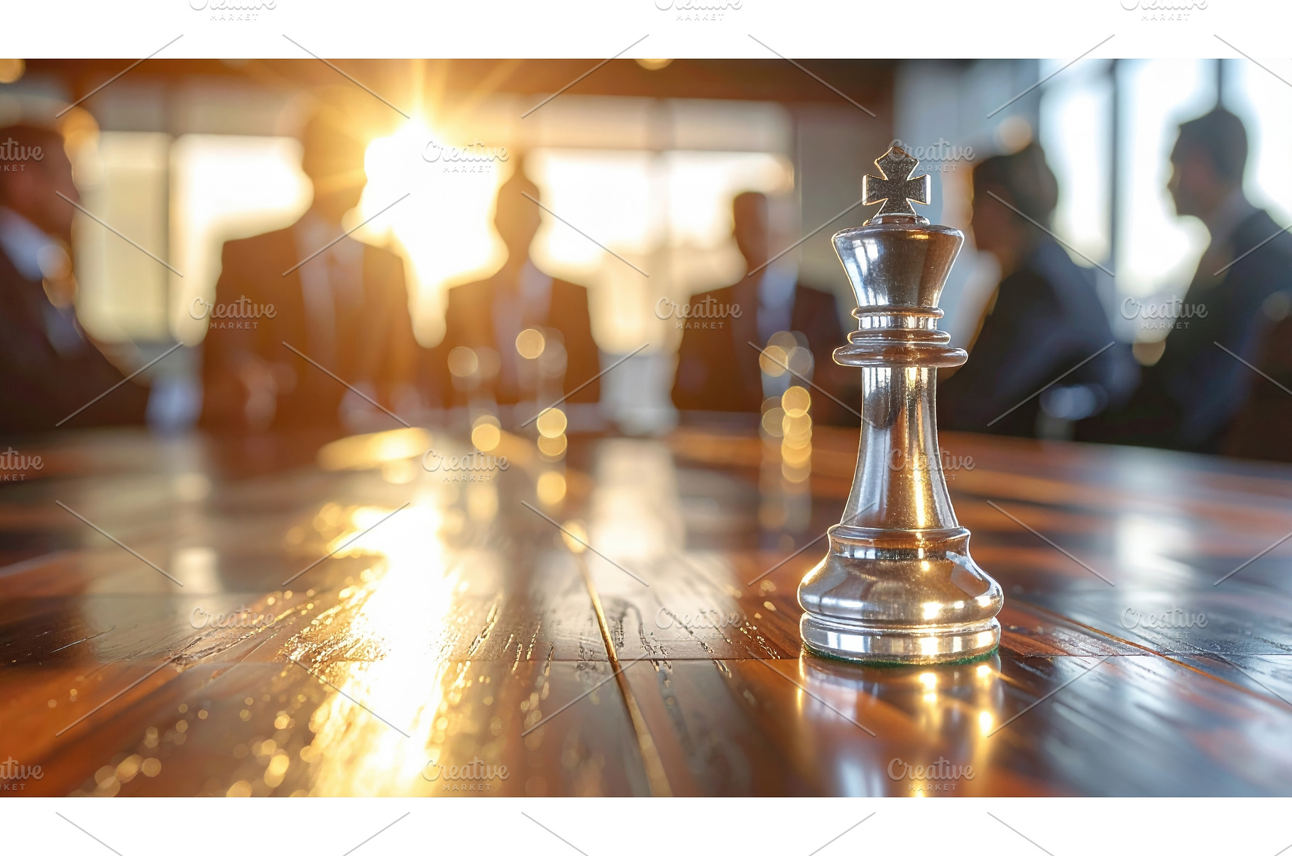 Silver chess king piece standing on, a Business Photo by Igor Tichonow
