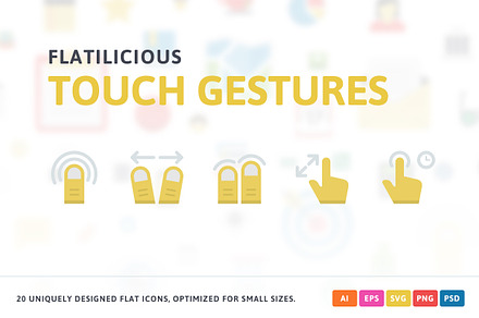 Touch Gestures Flat Icons
