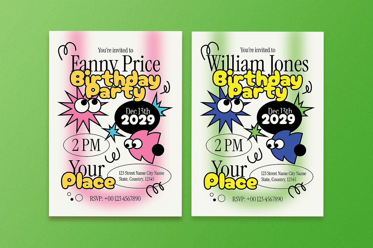 Pink Maximalism Birthday Invitation, an Invitation Template by Aiyari Graphic (Photo 1 of 3)