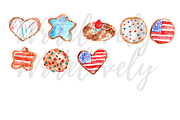 Watercolor Forth Of July Cookie, a Food Illustration by Writelovely (Thumbnail 2 of 2)