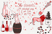 Valentines Day Wild Animals DIY Pack, an Animal Illustration by Si Design Loft (Thumbnail 4 of 4)