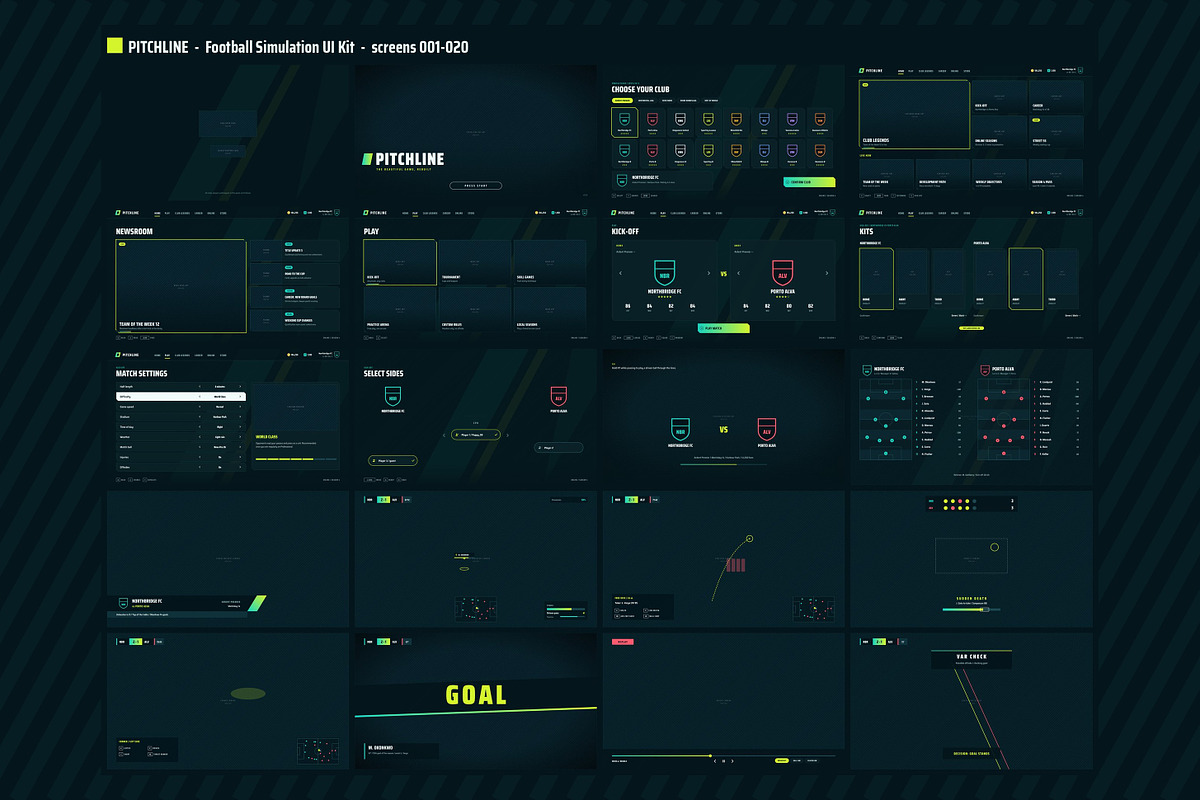 Football Game UI Kit, 100 Screens, an UI Kit Template by pawellpi (Photo 7 of 117)